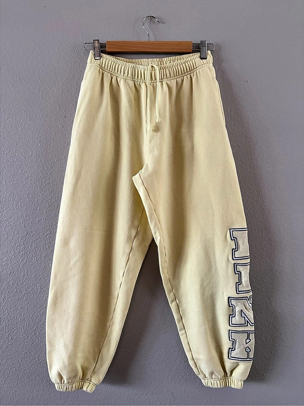 PINK Victoria's Secret Graphic Leg Jogger Sweatpants Yellow
